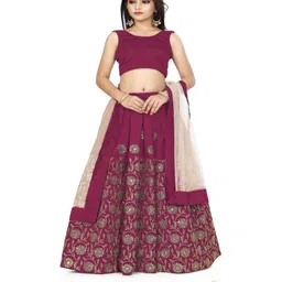 Tejam Girls Embroidered Semi Stitched Lehenga Choli & Dupatta-image-20