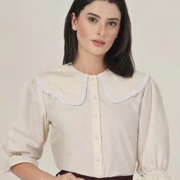 Style Quotient Peter Pan Collar Puff Sleeve Shirt Style Top-picture-46