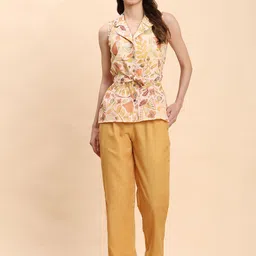 Noia Floral Printed Sleeveless Top With Trouser Co-Ords-image-6