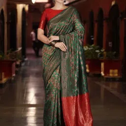 KALINI Woven Design Zari Silk Blend Banarasi Saree-picture-19