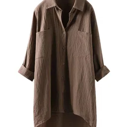 Outzidr Women Textured Oversized Shirt-picture-12