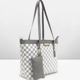 Mast & Harbour Checked Structured Tote Bag image 3