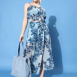 ANVI Be Yourself Floral Printed Top With Skirt Co-Ords-picture-24