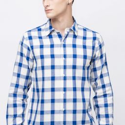 7OUNCE Men Gingham Checks Checked Casual Shirt-image-9