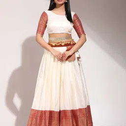 Payu Semi-Stitched Lehenga & Unstitched Blouse With Dupatta image 2