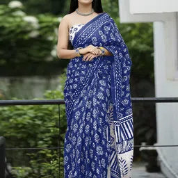 Mitera Phulkari Belted Bagru Saree-picture-58