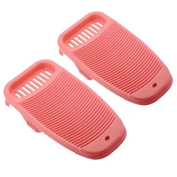 Aura Pink 2 piece Solid Plastic Bath Accessories Set-54