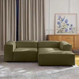 nestroots ElegantEdge Olive-Green 2 Seater Versatile Comfortable L Shaped Sofa-image-59