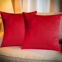 IVAZA Red Velvet Square Cushion Covers pack of 2-picture-17
