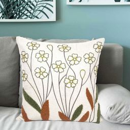 Vinayaka Fab White Floral Square Cushion Covers-image-94