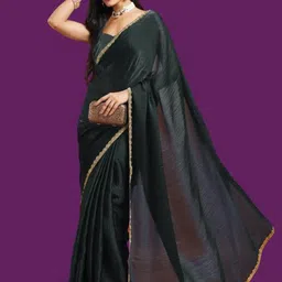LOROFY Beads and Stones Embellished Two Tone Tussar Saree-picture-27