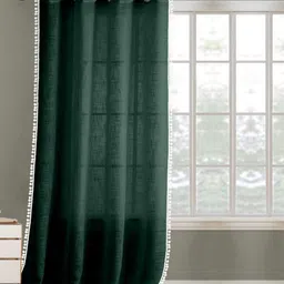 THE LINEN COMPANY Sea Green & White Sheer Door Curtain-picture-30