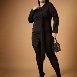 SASSAFRAS Curve Scuba Bodycon Dress-36