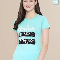Mast & Harbour Pack Of 2 Women Typography Printed Applique T-shirt-image-93