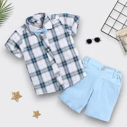 TinyBrezy Kids Checked Short Sleeves Shirt With Shorts-image-31