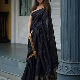 BerMondsey Women Woven Design Silk Blend Designer Banarasi Saree-image-88