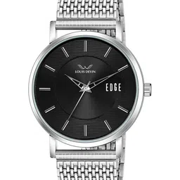 LOUIS DEVIN Men Textured Dial & Stainless Steel Straps Analogue Watch LD-GR092-BLK-CH-10