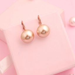 Brado Jewellery Rose Gold-Plated Pearls Beaded Spherical Shaped Drop Earrings-36