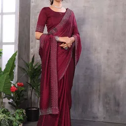 Lookmark Embellished Saree With Unstitched Blouse Piece-image-9