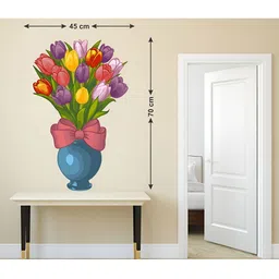 LANSTICK Green & Yellow Flower Printed Heat Resistance Wall Sticker-14