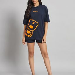 GRIFFELPrinted T-Shirt With Shorts Co-Ords-image-69