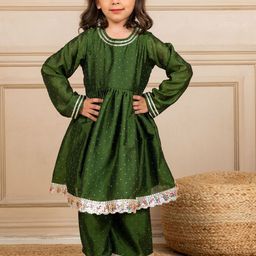 Jilmil Girls Geometric Embroidered Anarkali Kurta with Palazzo-image-29