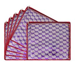 prettykrafts Maroon & Grey 6 Pieces Printed Reusable Multi-Utility Organisers-2