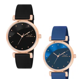 LOUIS DEVIN Women Pack of 2 Embellished Dial Analogue Watch LDCM-191-BLK-BLU-image-92