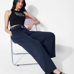 The Souled Store Pure Cotton Mid-Rise Flared Trousers-picture-44
