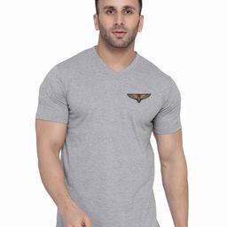 Blisstone V-Neck Applique Slim Fit Cotton Casual T-shirt-picture-43