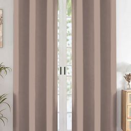 Aura Brown 2 Pieces Black Out Window Curtain-image-50