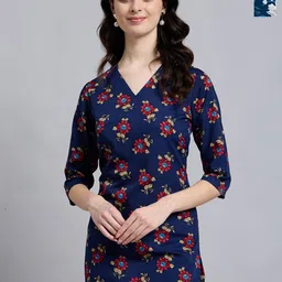THE FAB FACTORY Women Pack Of 2 Floral Print V Neck Top-picture-1