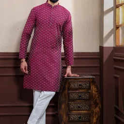 Koshin Men Printed Regular Pure Cotton Kurta with Pyjamas-picture-29