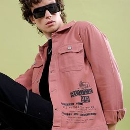 The Indian Garage Co Men Typography Denim Jacket with Embroidered-image-61