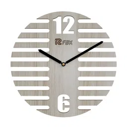 12 fox Off White Wooden Analogue Wall Clock-image-88