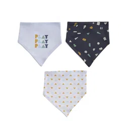 Juniors by Babyshop Infant Boys Pack Of 3 Printed Cotton Bibs-63