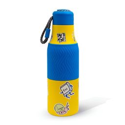 Rabitat Yellow Single Stainless Steel Printed Double Wall Vacuum Water Bottle-picture-54