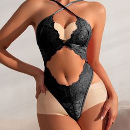 Krelin Self Design Halter Neck Bodysuit-image-95