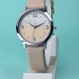 VIRAKTI Women Brass Dial & Leather Bracelet Style Straps Analogue Watch F-75-CREAM-25-image-22