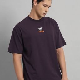 SWAGNOX Men Printed Drop-Shoulder Sleeves T-shirt-image-97