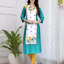 Anouk Rustic Selection Of 3 Printed Round Neck Straight Kurtas-45