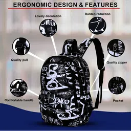 Tinytot Unisex Kids Typography Backpack image 3