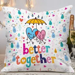 Indigifts White & Blue Printed Pre-FilledCushions-image-68