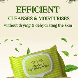 Omeo Set Of 2 Aloe Vera & Calendula Refreshing Wipes- 25 Wipes Each image 2