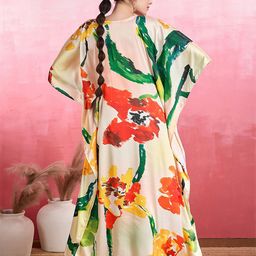 LABEL AARNA Paintbrust Splash Soft Satin Kaftan image 5