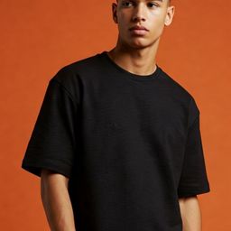 SMAN Men Solid Round Neck Cotton Oversized T-shirt-image-62