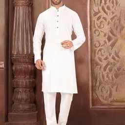 RANAK Men Regular Pure Cotton Kurta with Pyjamas-image-93