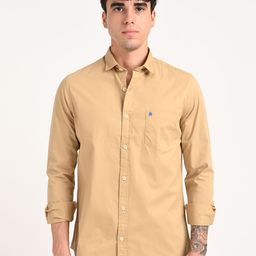 Blu MNKY Spread Collar Long Sleeves Cotton Smart Slim Fit Shirt-image-68