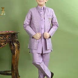 BT DEZINES Embroidered Sequined Sherwani Shrug Set-18