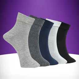 MJE Unisex Pack Of 5 Comfortable Ankle-Length Socks-picture-46